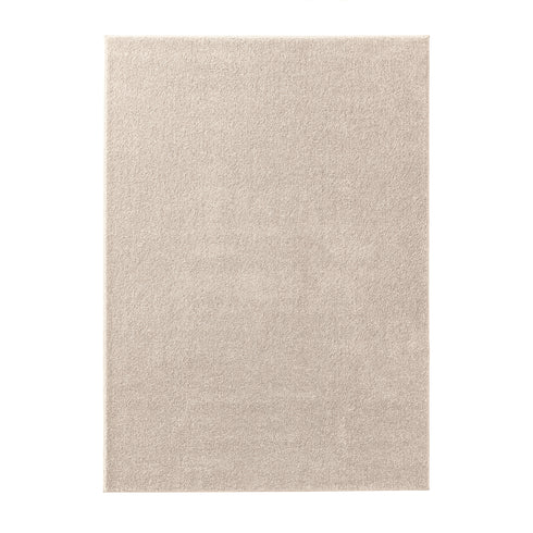 Kurzflor Teppich | Flauschiger Flachflor für Wohnzimmer, Esszimmer, Schlafzimmer oder Kinderzimmer | Creme